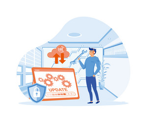 system maintenance update program and application vector image