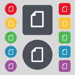 text file icon sign a set of 12 colored buttons vector image