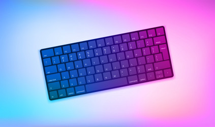 computer keyboard 3d with holographic effect vector