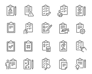 editable icon set in line style vector image