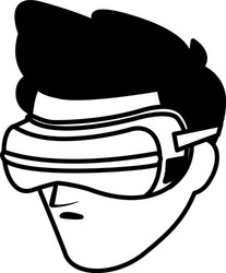man using technology augmented reality vector image
