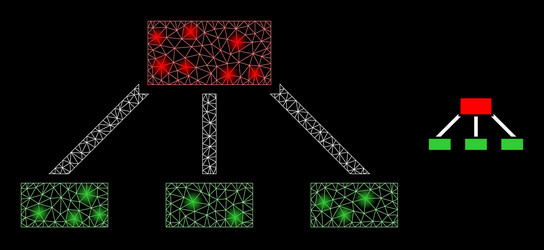 mesh web hierarchy links with magic network vector image