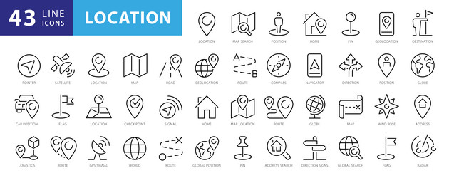 Navigation & Location Pointer Icons vector image