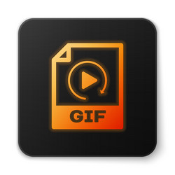 orange glowing gif file document icon download vector