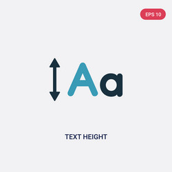two color text height icon from user interface vector image