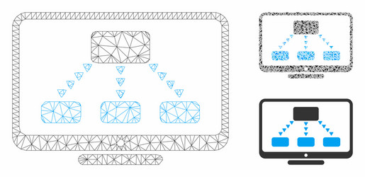 hierarchy monitoring mesh network model vector image