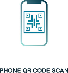 Phone qr code scan icon flat style design vector