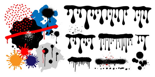 spray paint texture set abstract design elements vector image