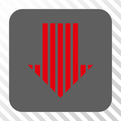 stripe arrow down rounded square button vector image