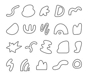 abstract shape set with curved and different forms vector image