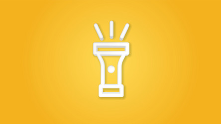 flashlight 3d realistic line icon top view vector image