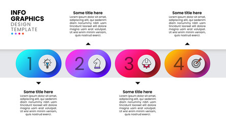infographic template 4 buttons with icons vector image