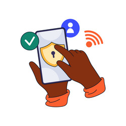 locking personal data on phone in internet vector image