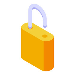 opened padlock in isometric view ensuring security vector image