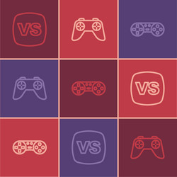set line vs versus battle game controller vector image