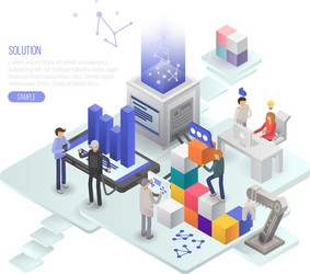 Solution concept background isometric style vector