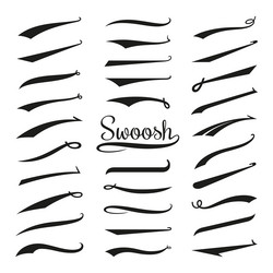 swoosh tails retro swooshes typography curly vector