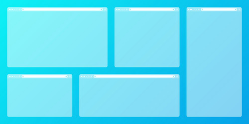 blank transparent web browser window with toolbar vector image
