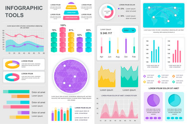 Bundle infographic ui ux kit elements vector