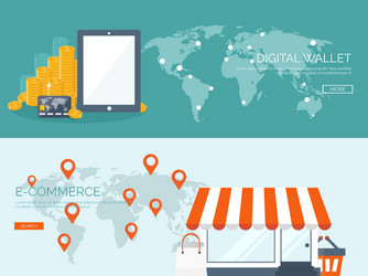 flat header shopping web vector image
