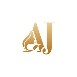 initial a j face beauty logo design templates Vector Image