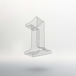 low poly numbers font polygon number vector image