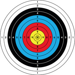 outdoor archery target in traditional colors vector