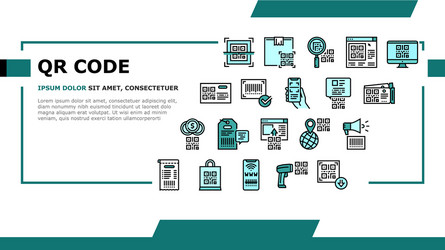 QR Code Identification Web Header vector image