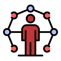 scheme manager icon color outline vector image