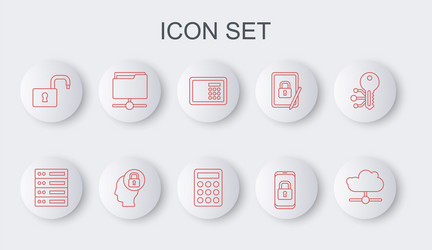 set line network cloud connection server data vector image