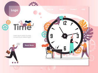 Time website landing page design template vector