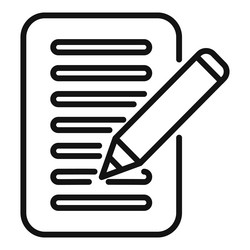 write paper icon outline internet app vector image