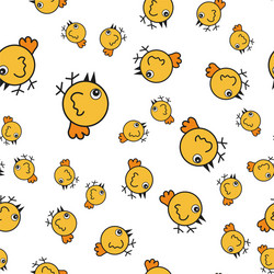 chickens seamless pattern in cartoon style vector image