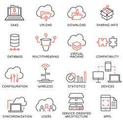 Cloud Computing Icons - Data & Storage vector image