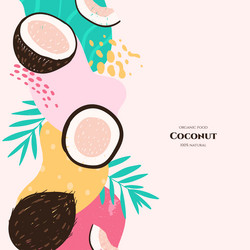 frame with doodle peach and abstract elements vector image