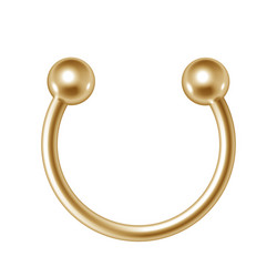 golden piercing jewelry 3d gold pierce nose ring vector