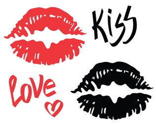 Woman lips with red lipstick kiss mark Royalty Free Vector