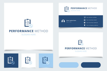 performance method logo design with editable vector image
