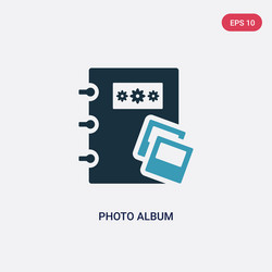 two color photo album icon from user interface vector image