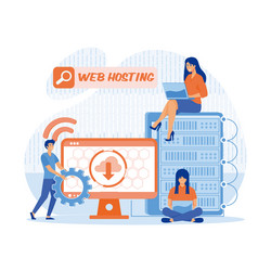 web hosting concept of cloud computing online vector image