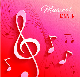 abstract background with music key and notes vector image