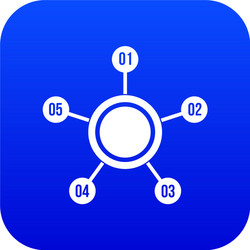 Circle chart with numbers icon digital blue vector