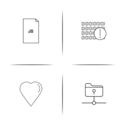 files and folders sign simple linear icons set vector image