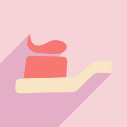 flat with shadow icon and mobile application vector image