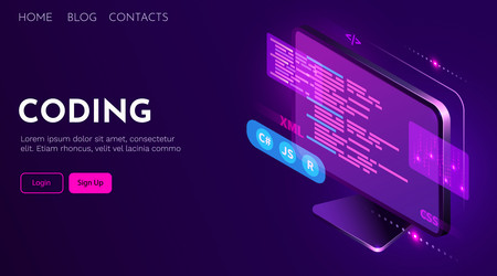 Futuristic Coding & Web Development vector image