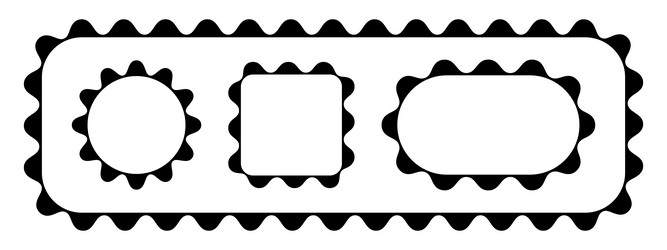 set of round square rectangle and oval frames vector image