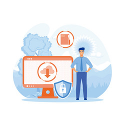 web hosting concept of cloud computing online vector image