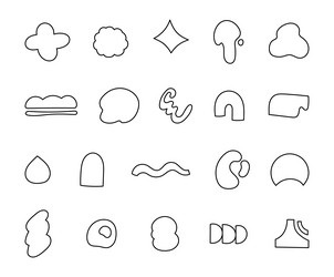 abstract shape set with curved and different forms vector image