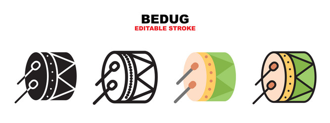 bedug icon set with different styles vector image