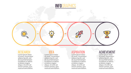 Business infographics presentation with 4 steps vector